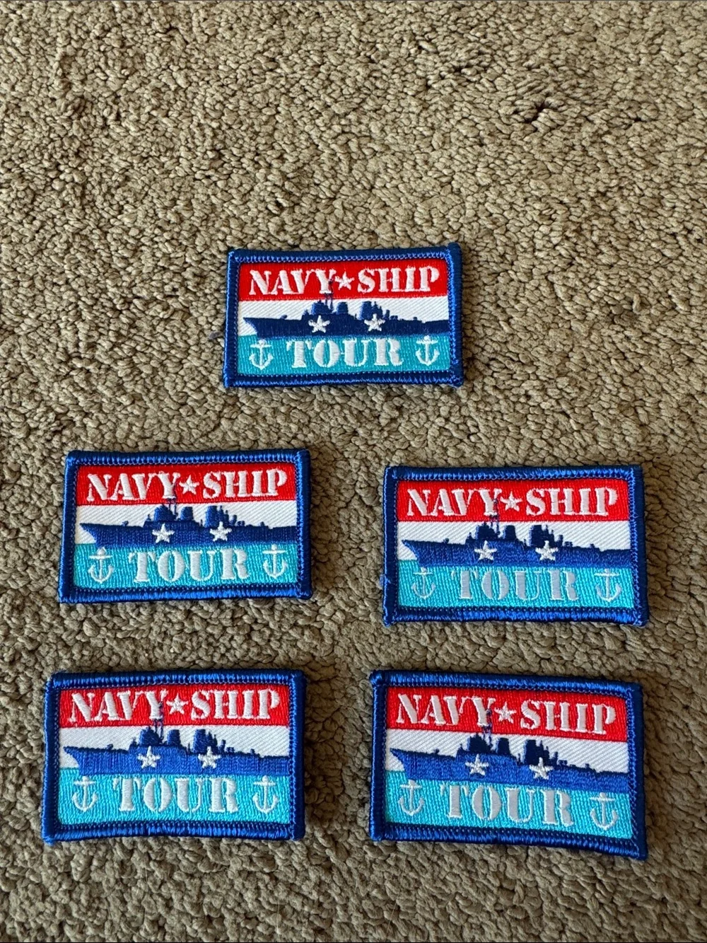 Navy Ship Tour Embroidered Patch - Blue/Red